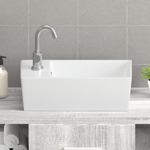vidaXL Pesuallas valkoinen 48x25x15 cm keraaminen