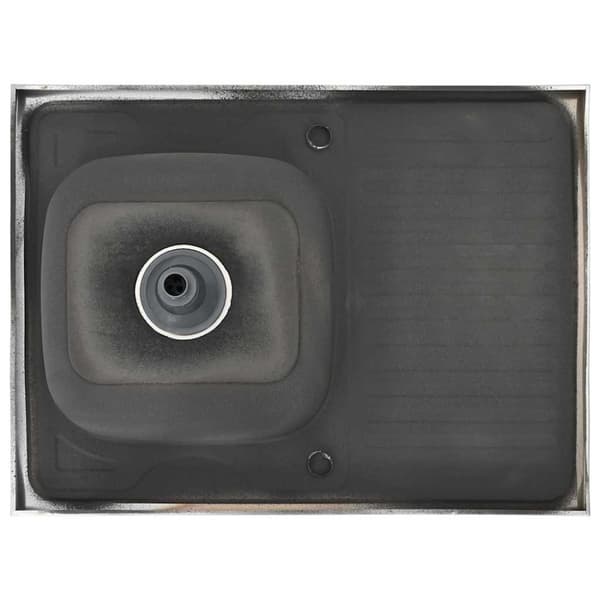 vidaXL køkkenvask med afløbssæt 800x600x155 mm rustfrit stål sølv