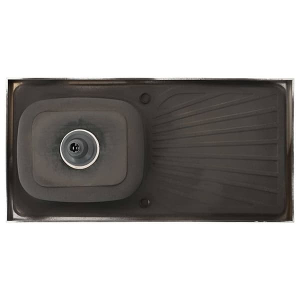 vidaXL køkkenvask med afløbssæt 1000x500x155 mm rustfrit stål sølv