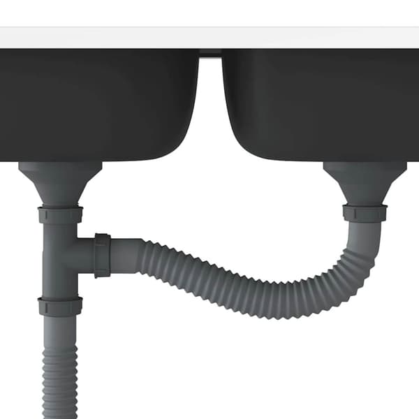 vidaXL køkkenvask med 2 bassiner 800x500x155 mm rustfrit stål sølv