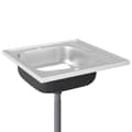 Miniatyrbillede 5 af 11: vidaXL køkkenvask med afløbssæt 600x600x155 mm rustfrit stål sølv