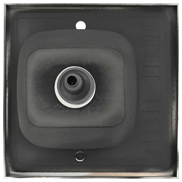 vidaXL køkkenvask med afløbssæt 600x600x155 mm rustfrit stål sølv