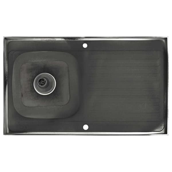 vidaXL køkkenvask med afløbssæt 1000x600x155 mm rustfrit stål sølv