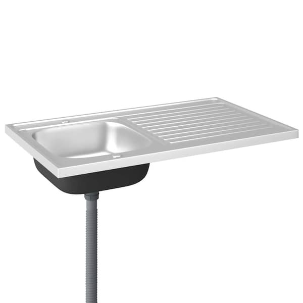 vidaXL Kjøkkenvask med avrenning sølv 1000x600x155 mm rustfritt stål