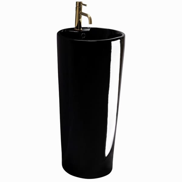 KERAMISK FRITSTÅENDE HÅNDVASK BLANK SORT