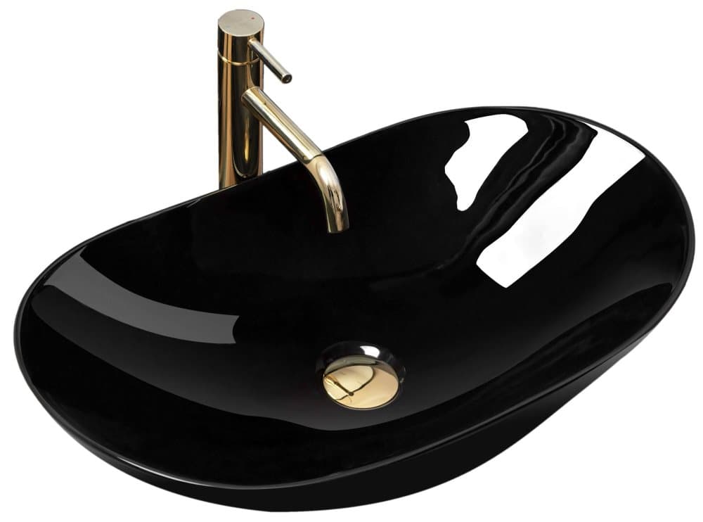 KERAMISK BÄNKSKIVA TVÄTTSTÄLL ROYAL 60 SVART