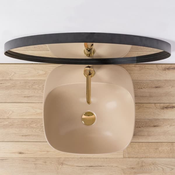 BORDPLADE HÅNDVASK REA LUIZA 42 BEIGE MATT