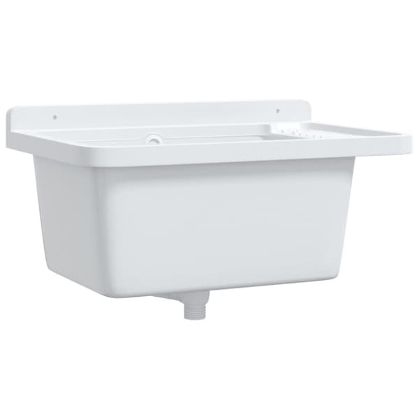 vidaXL Veggmontert vaskeservant hvit 60x40x28 cm harpiks