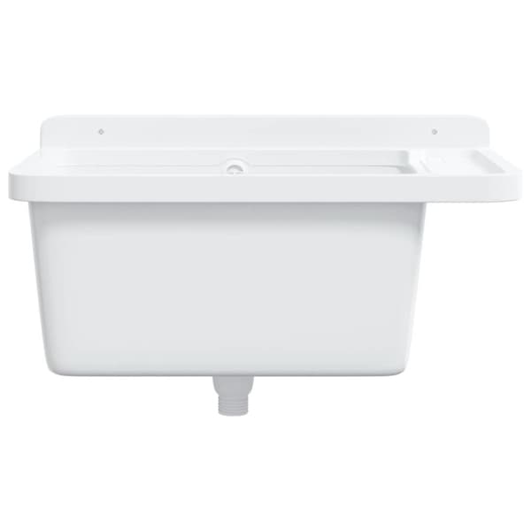 vidaXL Veggmontert vaskeservant hvit 60x40x28 cm harpiks