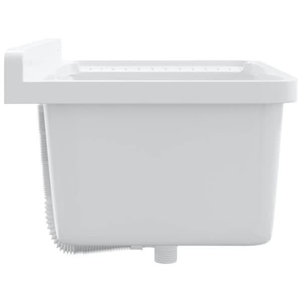 vidaXL Veggmontert vaskeservant hvit 60x40x28 cm harpiks