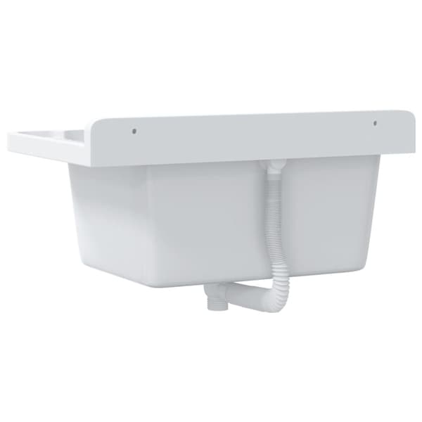 vidaXL Veggmontert vaskeservant hvit 60x40x28 cm harpiks