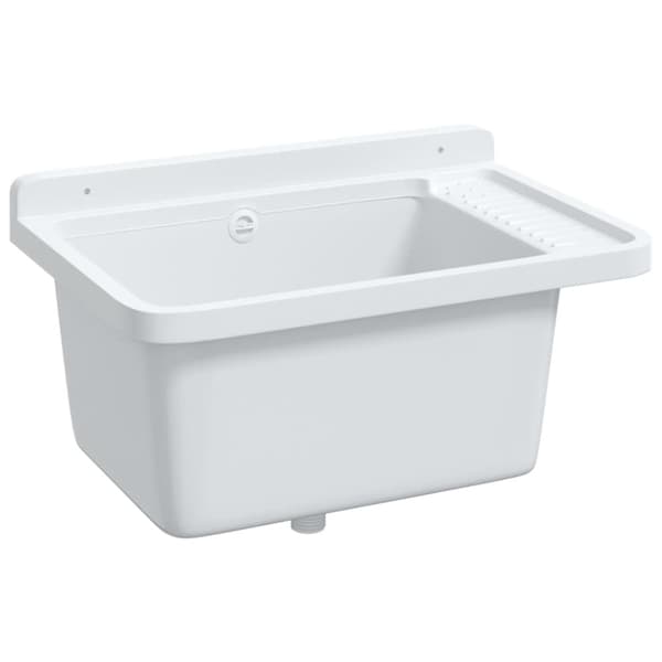 vidaXL Veggmontert vaskeservant hvit 60x40x28 cm harpiks