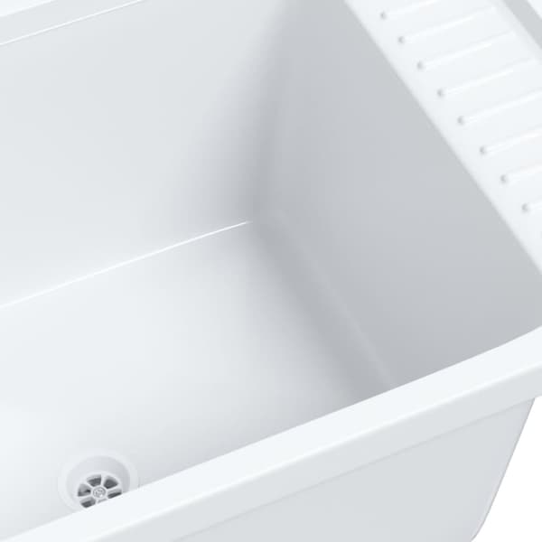 vidaXL Veggmontert vaskeservant hvit 60x40x28 cm harpiks