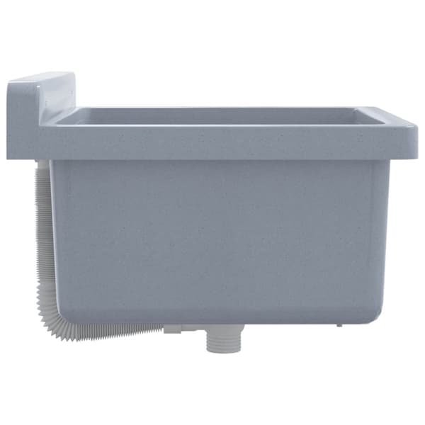 vidaXL Veggmontert servant grå 40x40x24 cm harpiks