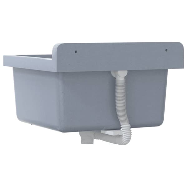 vidaXL Veggmontert servant grå 40x40x24 cm harpiks