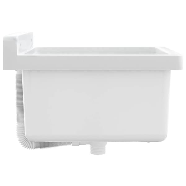 vidaXL Veggmontert servant hvit 40x40x24 cm harpiks