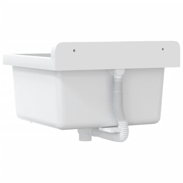 vidaXL Veggmontert servant hvit 40x40x24 cm harpiks