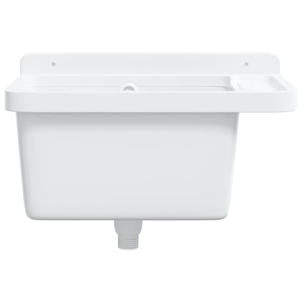vidaXL Veggmontert servant hvit 50x35x24 cm harpiks