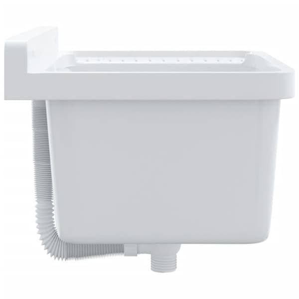 vidaXL Veggmontert servant hvit 50x35x24 cm harpiks