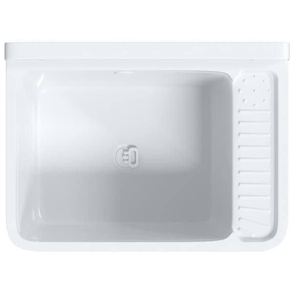 vidaXL Veggmontert servant hvit 50x35x24 cm harpiks