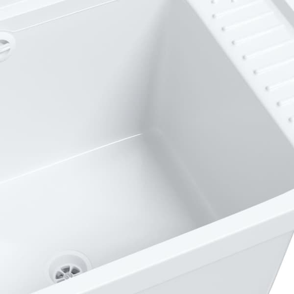 vidaXL Veggmontert servant hvit 50x35x24 cm harpiks