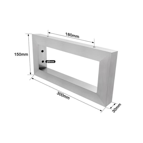 2 st Väggfästen för tvättställ 30 x 15cm Tvättställsstöd i borstat rostfritt stål silver Vägghängt tvättställsstöd