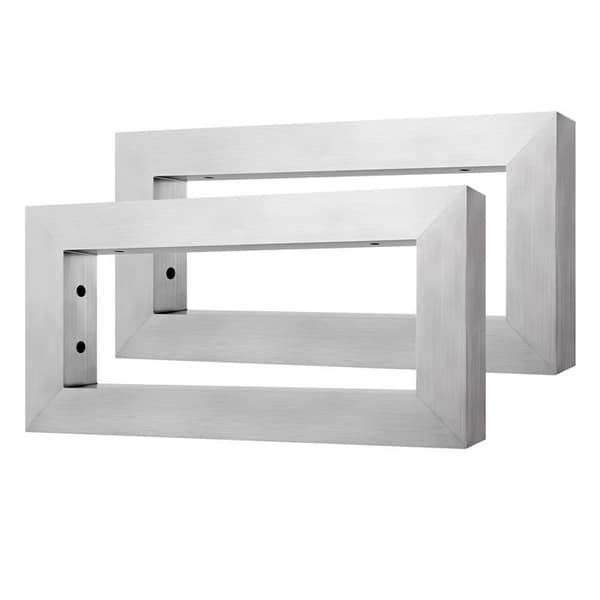 2 st Väggfästen för tvättställ 35 x 15cm Tvättställsstöd i borstat rostfritt stål silver Vägghängt tvättställsstöd