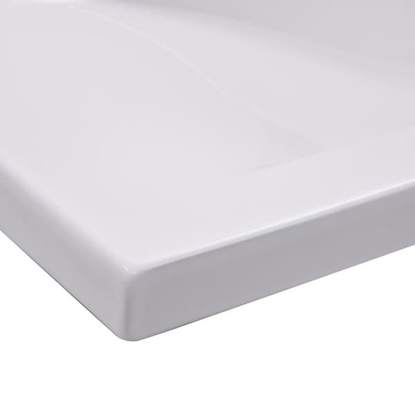 vidaXL indbygget håndvask 101x39,5x18,5 cm keramisk hvid - Badeværelsesvaske