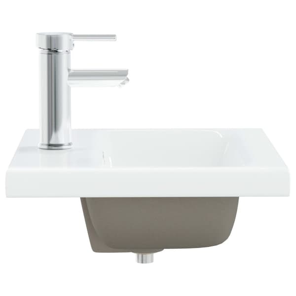 vidaXL Inbyggt handfat med blandare 42x39x18 cm keramik vit -  Handfat