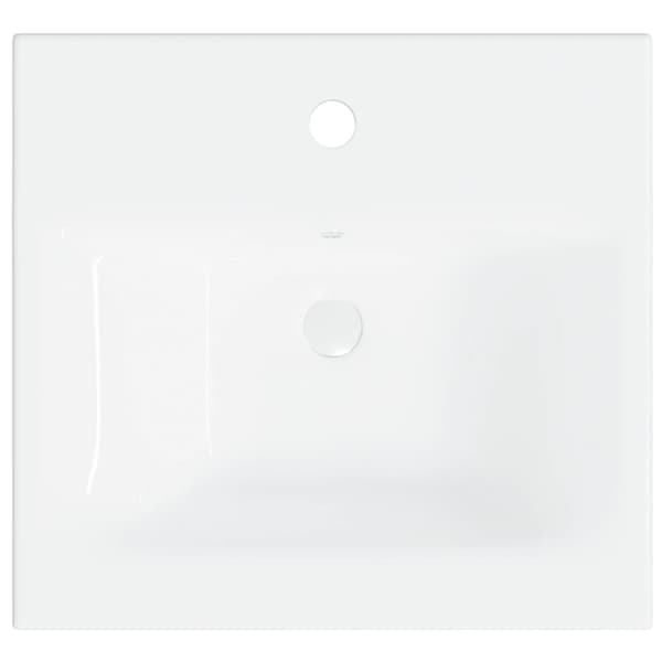 vidaXL Inbyggt handfat med blandare 42x39x18 cm keramik vit -  Handfat