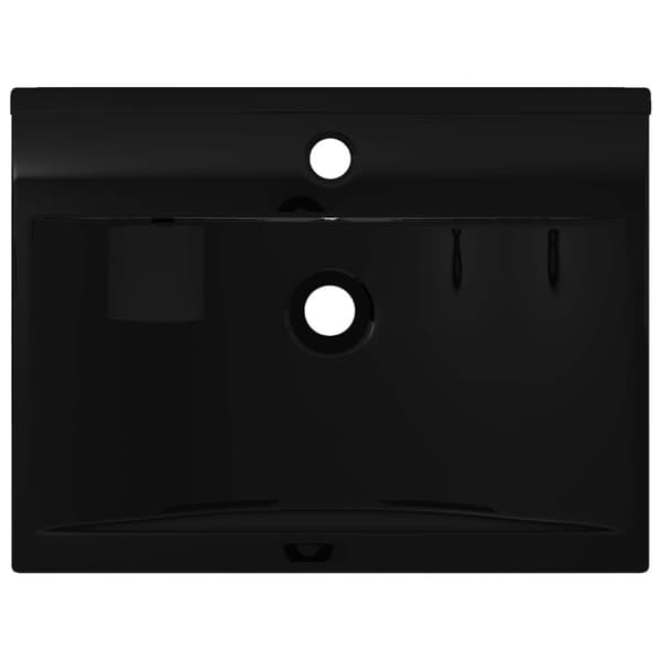 vidaXL keramisk firkantet håndvask m. hanehul 60x46 cm -  Badeværelsesvaske