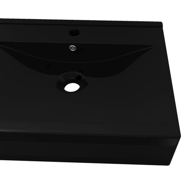 vidaXL keramisk firkantet håndvask m. hanehul 60x46 cm -  Badeværelsesvaske