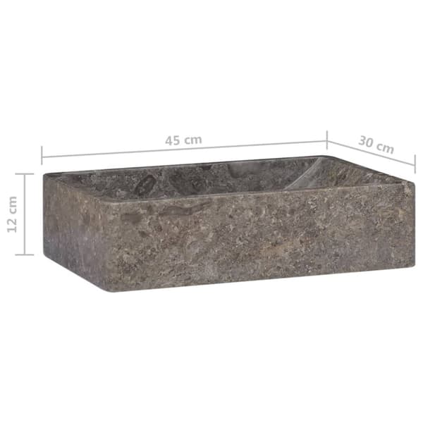 vidaXL håndvask 45x30x12 cm marmor grå højglans -  Badeværelsesvaske