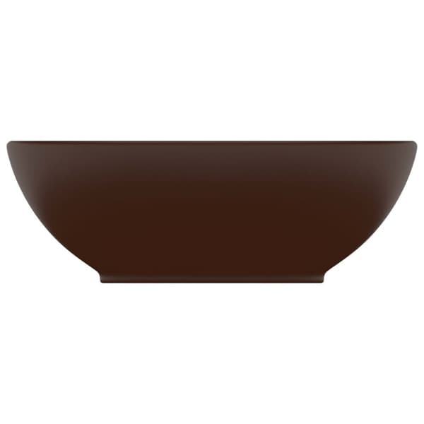 vidaXL luksuriøs håndvask 40x33 cm keramisk oval mat mørkebrun -  Badeværelsesvaske