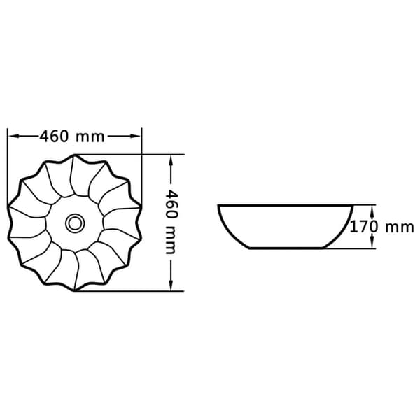 vidaXL håndvask 46 x 17 cm keramik hvid -  Badeværelsesvaske