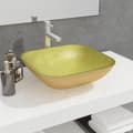 Pikkukuva 1 / 7: vidaXL Pesuallas lasi 42x42x14 cm kulta -  Kylpyhuoneen pesualtaat