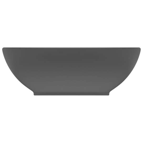 vidaXL luksuriøs håndvask 40x33 cm keramisk oval mat mørkegrå -  Badeværelsesvaske