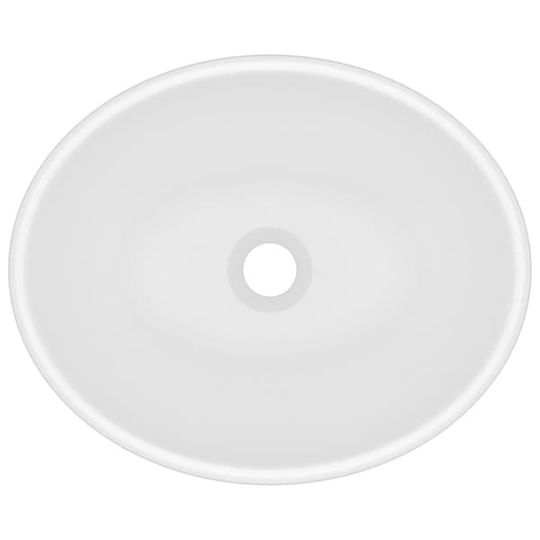 vidaXL luksuriøs håndvask 40x33 cm keramisk oval mat hvid -  Badeværelsesvaske