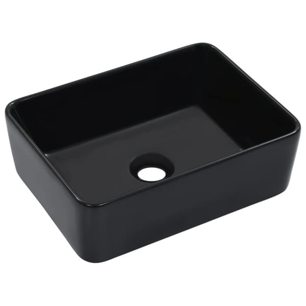 vidaXL håndvask 40 x 30 x 13 cm keramik sort -  Badeværelsesvaske