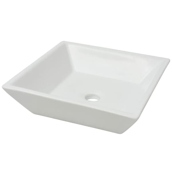 vidaXL håndvask firkantet keramik 41,5 x 41,5 x 12 cm hvid -  Badeværelsesvaske