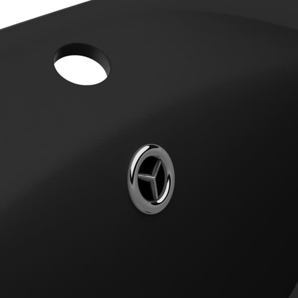 vidaXL luksuriøs håndvask overløb 58,5x39 cm keramik oval mat sort -  Badeværelsesvaske