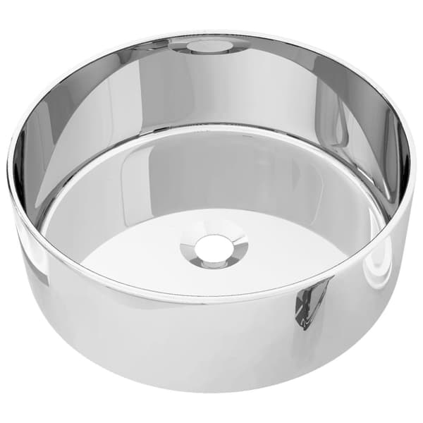 vidaXL håndvask 40 x 15 cm keramik sølvfarvet -  Badeværelsesvaske
