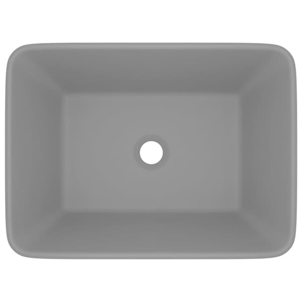 vidaXL luksushåndvask 41x30x12 cm keramik mat lysegrå -  Badeværelsesvaske