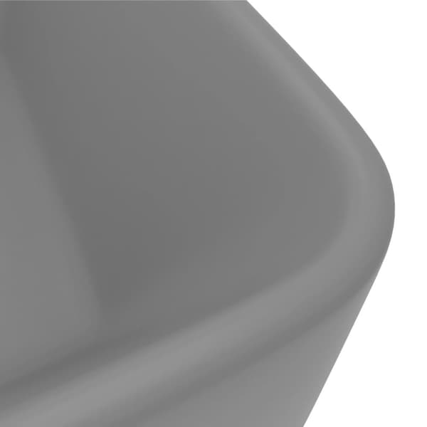vidaXL luksushåndvask 41x30x12 cm keramik mat lysegrå -  Badeværelsesvaske