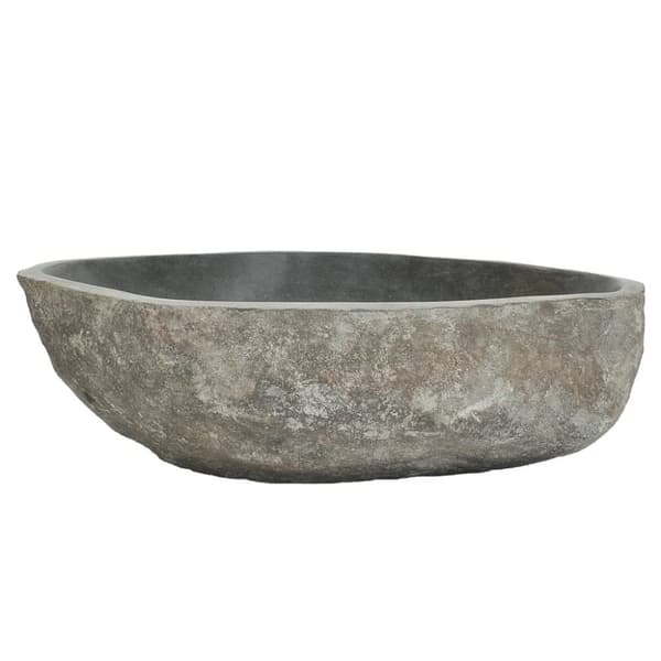 vidaXL håndvask 45-53 cm oval flodsten -  Badeværelsesvaske