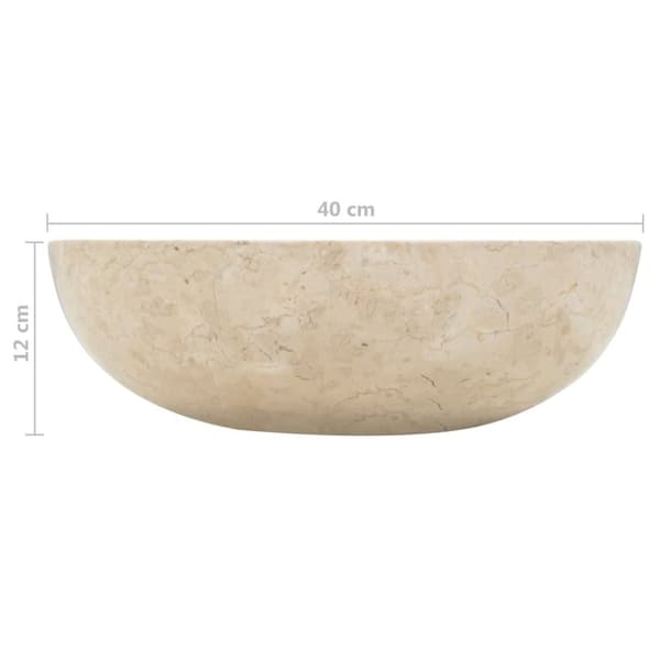 vidaXL håndvask 40 x 12 cm marmor cremefarvet -  Badeværelsesvaske