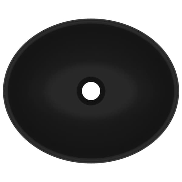 vidaXL luksuriøs håndvask 40x33 cm keramisk oval mat sort -  Badeværelsesvaske