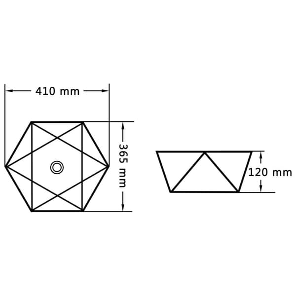 vidaXL Handfat 41x36,5x12 cm keramik vit -  Handfat