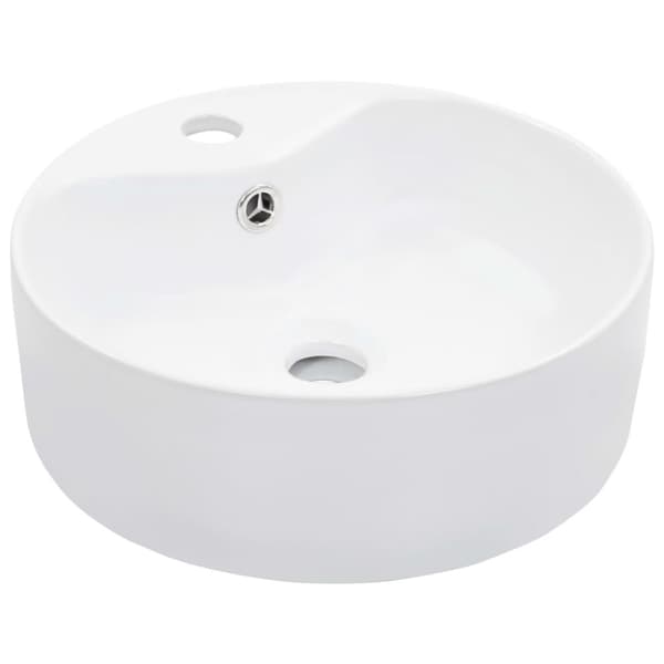vidaXL håndvask med overløb 36 x 13 cm keramik hvid -  Badeværelsesvaske