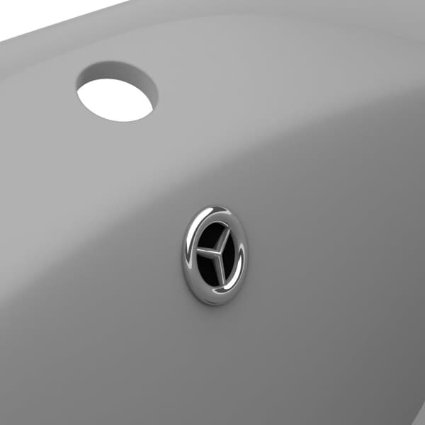 vidaXL luksuriøs håndvask overløb 58,5x39 cm keramik oval mat lysegrå -  Badeværelsesvaske